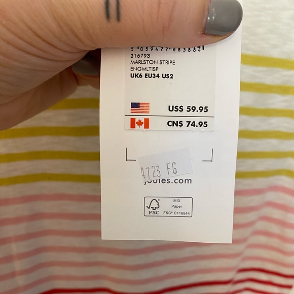 Joules Cotton Hoodie in Marlston stripe - Picture 4 of 7